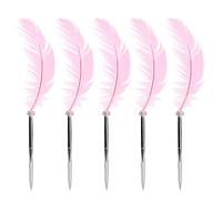 PIXAXOHH 5 bolígrafos de plumas para escribir caligrafía, decoración del hogar, suministros de boda (rosa)