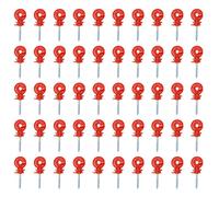 PIXAXOHH 50PCS Aislador de cerca Tornillo a prueba de lluvia Protección solar Aisladores de cerca eléctrica de acero plástico para cerca electrónica Rojo