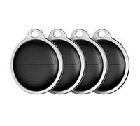 PIXAXOHH BT Tracker - Buscador de artículos funciona con Find My, paquete de 4 localizadores de artículos que funcionan con pilas con recordatorio de sonido, rastreador portátil para llaves, cartera