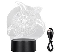 PIXAXOHH Luz 3D de tortuga marina, 7 colores que cambian al tacto, luz nocturna LED acrílica, alimentada por USB, para regalos para niños