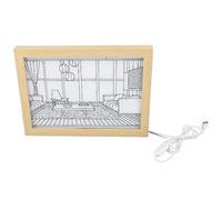 PIXAXOHH Luz decorativa LED para pintura, alimentada por USB, estilo anime japonés, junto al mar, moderno, simulando el sol, luz nocturna para dormitorio, sala de estar, oficina (L)