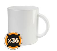 PixColor - 36 Tazas para sublimación de cerámica blanca con asa | 350 ml de capacidad (11 oz) | Categoría AAA | Aptas para microondas y lavavajillas | Compatible con Cricut