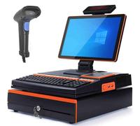 PixCy Cajas Registradoras Comercio,Tpv Comercio Completo,15,6" Touch Screen + 58mm Impresora Térmica + Cajón Automático,Gestión Inventario + Pago Múltiple,Dueños Tiendas/Comerciantes Single