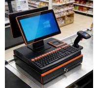 PixCy Cajas Registradoras Comercio,Tpv Comercio Completo,15,6" Touch Screen + 58mm Impresora Térmica + Cajón Automático,Gestión Inventario + Pago Múltiple,Dueños Tiendas/Comerciantes Double