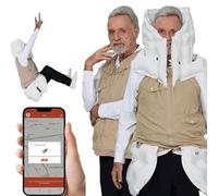 PixCy Chaleco Anticaída Inteligente, Chaleco con Airbag, Ropa Anticaída Portátil para Personas Mayores con Aplicación para Ver Datos Ejercicio, Activación En 0,01 S, Reutilizable MaleKhaki-XXL