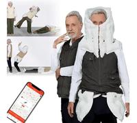 PixCy Chaleco Anticaída Inteligente, Chaleco con Airbag, Ropa Anticaída Portátil para Personas Mayores con Aplicación para Ver Datos Ejercicio, Activación En 0,01 S, Reutilizable MaleBlack-M