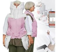 PixCy Chaleco Anticaída Inteligente, Chaleco con Airbag, Ropa Anticaída Portátil para Personas Mayores con Aplicación para Ver Datos Ejercicio, Activación En 0,01 S, Reutilizable FemalePink-XL