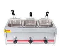 PixCy Freidora De Gas, Freidoras Industriales, Freidora a Gas Comercial, Freidora De Cocina, Encimera a Gas Profesional De Alta Capacidad,para Cocinar Alimentos,30L