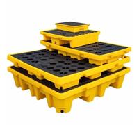 PixCy Palet Contención Derrames Modular,Paletas Modulares Apilables Antiderrames,Bandeja Contención Derrames Bidones,para Cubos Pintura Y Uso Industrial 49 * 35 * 9cm