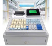 PixCy Registro de Efectivo electrónico con Pantalla LED Digital orientada al Cliente, 81 Teclas recaudadas de Llaves, 8 Caja registradora Comercial LED Digital para Negocios/Restaurante/Tienda