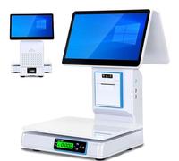 PixCy Terminale TPV con báscula integrada,Caja registradora Windows,Pantalla táctil capacitiva 15,6 Pulgadas,para Comercio minorista y hostelería,8 GB RAM,256 GB SSD,Impresora 58 mm Double