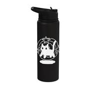 Pixel 90s Y2K Scary Cat Tomcat está asustado bajo la cola estrellada Stainless Steel Insulated Water Bottle