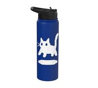 Pixel 90s Y2K Scary Cat Tomcat está asustado Stainless Steel Insulated Water Bottle