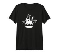 Pixel 90s Y2K Scary Cat Tomcat Tiene Miedo bajo Las Estrellas Camiseta Premium