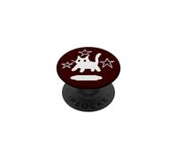 Pixel 90s Y2K Scary Cat Tomcat Tiene Miedo bajo Las Estrellas PopSockets PopGrip Adhesivo