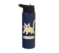 Pixel 90s Y2K Scary Tomcat Cat está asustado Stainless Steel Insulated Water Bottle