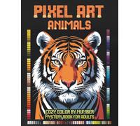Pixel Art Animals: Cozy Color by Number Mystery Book for Adults, Relaxing Mystery Mosaic Puzzles (Cozy Pixel Secrets)