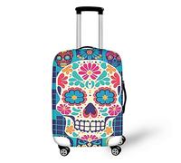 Pixel Art - Funda para equipaje con diseño de calavera y flores, tamaño mediano, elastano, el Día de los Muertos, resistente al polvo y a los arañazos, se adapta a 18-32 pulgadas, Pixel Art Skull, S