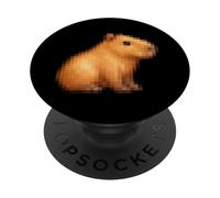 Pixel Capybara - Lindo diseño Retro de Animales PopSockets PopGrip Adhesivo