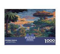 Pixel Eden Puzzle Regalo Creativo Decoración del Hogar 1000 Piezas Sky City of The Forest Isles Rompecabezas Familiar Juego De Habilidad para Adultos 38x26cm/1000pcs
