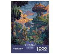 Pixel Eden Rompecabezas Desafíos Divertidos Decoración del Hogar 1000 Piezas Sky City of The Forest Isles Rompecabezas Imposible Juguetes Desafiantes para Adultos 38x26cm/1000pcs