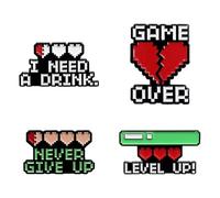 Pixel Gamer - Juego de broches de aleación retro para blusa con "In My Gamer Era" y insignia WASD, broches de metal coloridos accesorios para chaquetas, mochilas y atuendos casuales, talla única