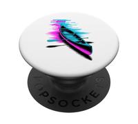 Pixel Glitch Art Canoa Piragüismo Remo PopSockets PopGrip Adhesivo