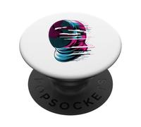 Pixel Glitch Art Esgrima Casco Espada Esgrimista PopSockets PopGrip Adhesivo