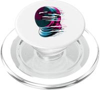 Pixel Glitch Art Esgrima Casco Espada Esgrimista PopSockets PopGrip para MagSafe
