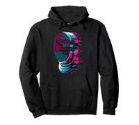 Pixel Glitch Art Esgrima Casco Espada Esgrimista Sudadera con Capucha