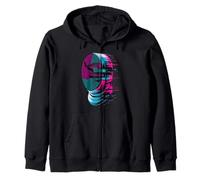 Pixel Glitch Art Esgrima Casco Espada Esgrimista Sudadera con Capucha