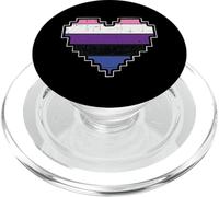 Pixel Heart Gender-Fluid Pride Retro Gaming LGBTQ Ally Gamer PopSockets PopGrip para MagSafe