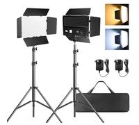 Pixel Kit de vídeo LED con puerta de granero, iluminación para fotografía, 2500 - 6500 K, intensidad regulable, CRI 96 + panel para videografía/streaming/película/grabación de vídeo