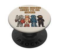 Pixel Knight Ninja Astronauta Robot Retro Gamer Gaming PopSockets PopGrip Adhesivo
