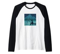 Pixel Lake Pesca Camiseta Manga Raglan