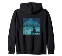 Pixel Lake Pesca Sudadera con Capucha