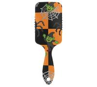 Pixel Monster - Masajeador antiestático de Halloween para el cuero cabelludo cepillado para secar con secador con mango ergonómico para pelo rizado