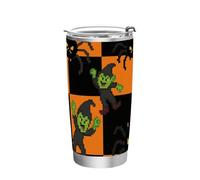 Pixel Monster - Vasos de acero inoxidable para Halloween, con tapa, taza de viaje de café de 20 onzas para el hogar, la oficina o el coche, simplemente vaso de 20 onzas, 20 onzas