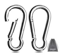 Pixel Panda Mosquetón de gimnasio resistente de 4 pulgadas, carga de 1000 libras, paquete de 2 mosquetones grandes de acero inoxidable 304, mosquetón para accesorio de fitness, gimnasio, columpio,