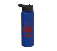 Pixel Y2K 90s Scary Tomcat Cat está asustado bajo las estrellas Stainless Steel Insulated Water Bottle