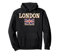 Pixelado Londres Reino Unido Union Jack Retro Videojuego Sudadera con Capucha