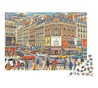 Pixelated City Street Puzzles 1000 Piezas Reciclable Material Retro Urban Art Puzzle para Adultos Excelente Idea de Regalo Fun Family Gaming Time Activity 52x38cm/1000pcs