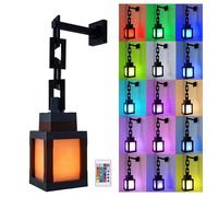Pixelated Lantern Luz Nocturna LED Lámpara de Pared Portátil Habitación Infantil Luz LED de Noche con 16 Colores, Lámpara de Pared Luz Nocturna con Control Remoto Lámpara de Noche con USB Recargable