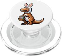 Pixeled Jurassic Egg Hunt Surprise Dino Conejo de Pascua PopSockets PopGrip para MagSafe