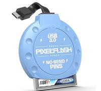 PixelFlash Lector de tarjetas CF USB C (azul) - Lector de tarjetas de memoria flash compacto con cable tipo C USB 3.1, transferencia de archivos de 5 GB/s, tecnología de pines sin doblar, compatible