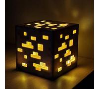 PixelLumens - Lámpara LED para videojuegos, diseño de bloque de energía para dormitorio y configuración de juegos, idea de regalo Geek y fanáticos de los videojuegos (GOLD) (ORO)