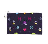 Pixels Videojuego y Pixel Art Arcade Monedero de cambio Bolsa divertida para teléfono celular, mini cartera, monedero, monedero, pequeño soporte para llaves para mujeres y hombres