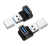 Pixelure 10Gbps Adaptador USB 90 Grados Conector USB3.1 Adaptador Macho a Hembra 5V@3A para PC Laptop Phone Tablet, OTG Dato Transferencia, 2PCS