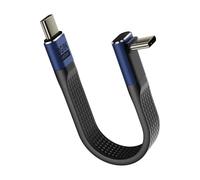 Pixelure 240W USB C a USB C Conector en Ángulo de 90 Grados PD Carga Rápida Cable Corto, 40Gbps USB C Cable Plano Flexible de Datos 48V5A/8K@60Hz para Teléfono/Portátil/Tableta (Curvatura Positiva)