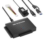 Pixelure 6Gbps Adaptador USB IDE, Adaptador Lector Discos Duros USB3.1 para 2,5'' y 3,5''IDEy SATA HDD/SSD,ConversorAdaptador de Disco Duro USB3.1 a IDE/SATA para Windows/Linux/MacOS